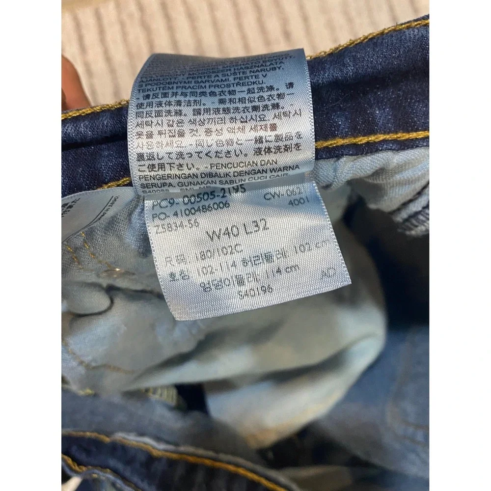 Levis 505 Regular Fit Jeans Mens 40x32 Dark Wash Blue Denim Made in Mexico